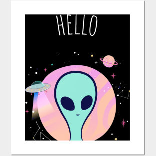 Hello-Alien Posters and Art